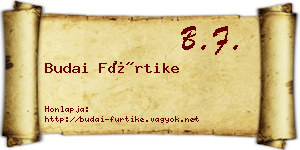 Budai Fürtike névjegykártya